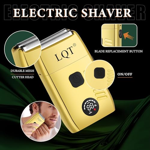 Image of Hair Clippers for Men Professional, Beard Trimmer Kits & Sets, Electric Shavers, Hair Clippers & Trimmer Ceramic T-Blade, for Barber, Father Gifts for Men (Gold)