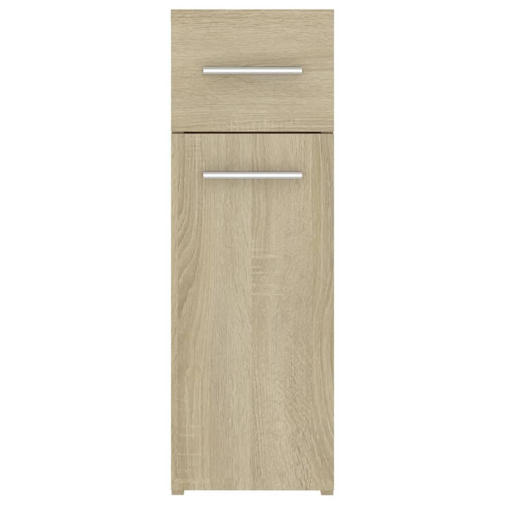 vidaXL Armario Boticario Almacenamiento Organizador Suministros Domésticos Comestibles Estable Robusto Contrachapada Color Roble Sonoma 20x45,5x60 cm