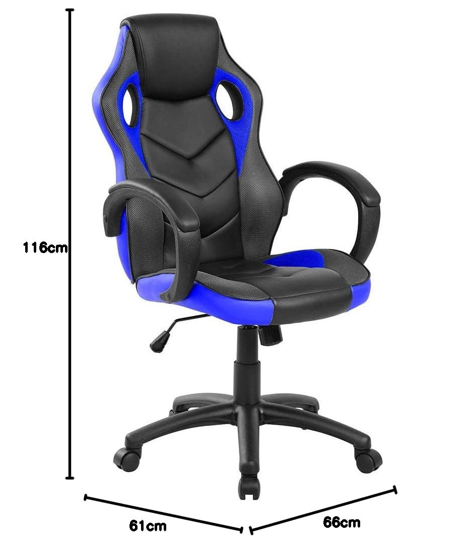 Archimede GA9381, Poltrona Gaming Adulto, Blu (Blu/Nero), 61 x 66 x 116 cm