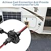 Xiatiaosann SAE Power Socket Sidewall Port Weatherproof Solar SAE Quick Connect Flush Mount SAE Plug Adapter, 10AWG SAE Extension Cable for Solar Panel RV Motorcycle Generator Battery Charger #5