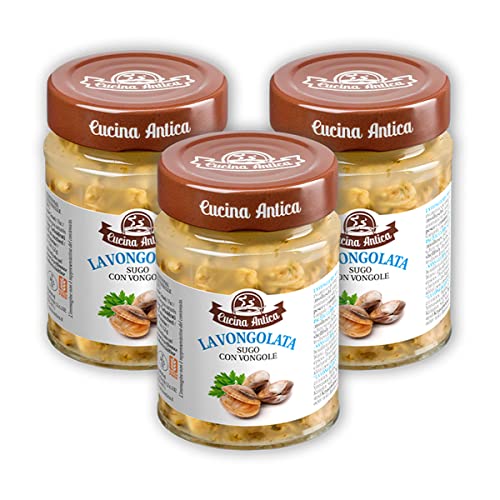 La Vongolata Cucina Antica sauce aux palourdes lot de 3 pots de 200g pour pâtes