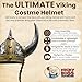 Nicky Bigs Novelties Viking Helmet with Horns and Hair Braids for Adult Plastic Norse Barbarian Warrior Hat Silver Gold Medieval Vikings Costume Accessory Halloween Hats 3 Style Configurations