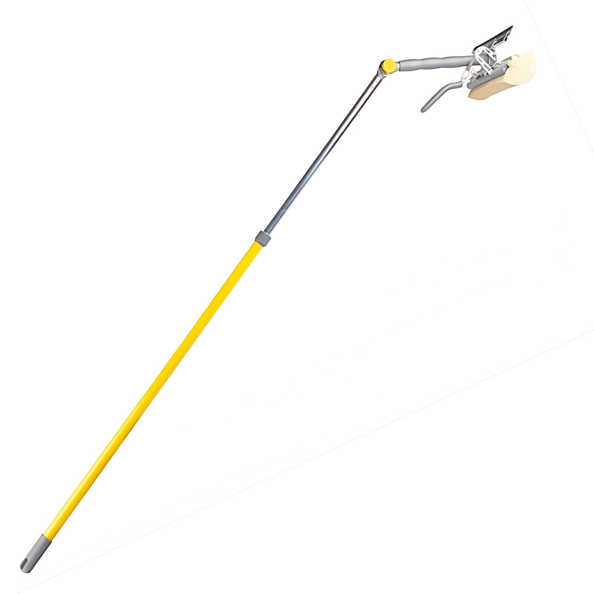 Bricoloco Nettoyeur de vitres extensible et articulé 110-174 cm Professionnel Système lave-vitres avec mécanisme d'essorage, caoutchouc, tête pivotante et manche télescopique