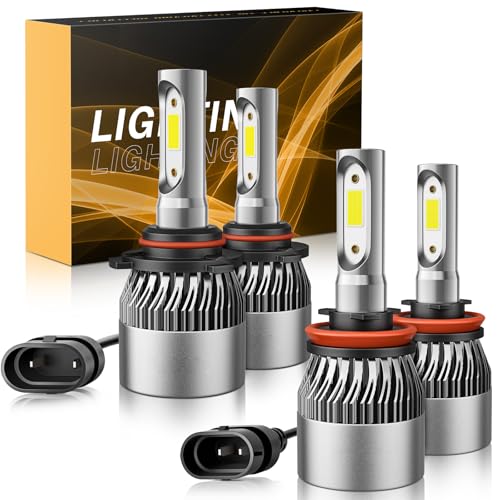 Image of ๐ง๐ฃ๐ฃ ๐ซ๐ข๐ข๐ง Bulbs Combo 6500K Cool White 60000LM 900% Brighter, ๐ง๐ซ ๐ง๐ช ๐ง๐ก๐ฅ 1:1 Beam Plug and Play IP68 Waterproof Off-Road Lights, Pack of 4