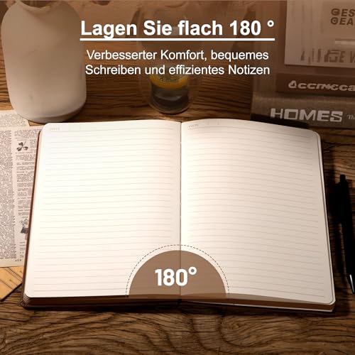 Carnet de notes A5 cuir marron CAGIE 288 pages lignées 100g