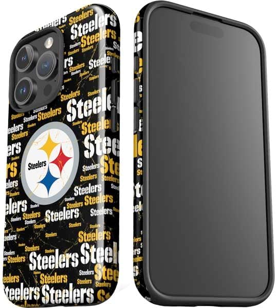 Skinit Impact Phone Case Compatible with iPhone 16 Pro Max - Officially Licensed NFL Pittsburgh Steelers Black Blast Design