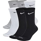 Nike Men's Everyday Plus Cushion Crew Socks (6 Pair), Multi-color (922), Medium (6-8)