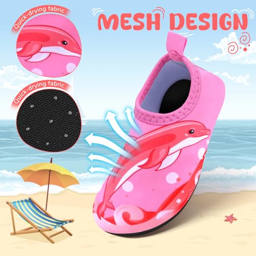 Image of Kids Boys Girls Swim Water Shoes, Toddler Kids Swim Water Shoes Non-Slip Quick Dry Beach Shoes,Barefoot Sports Shoes Aqua Socks for Beach Outdoor Sports