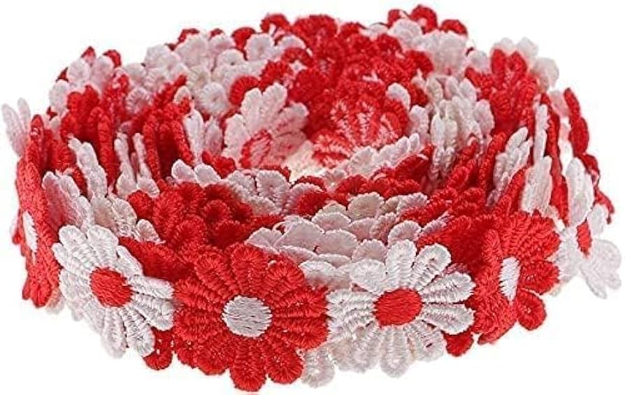 Amazon | 3ヤード デイジーフラワー 刺繍テープ レースリボン