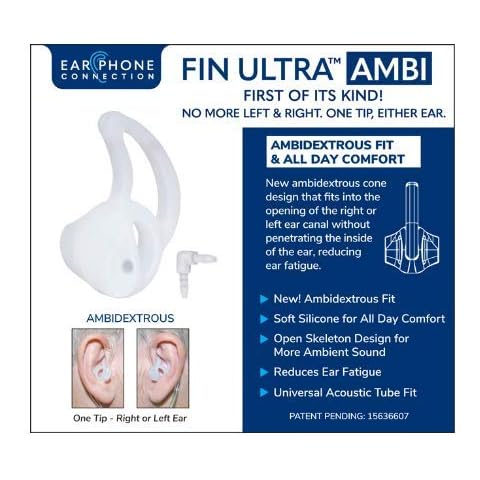 Earphone Connection Fin Ultra Ambi Two Way Radio Clear Medium Earpiece Eartip for Clear Acoustic Audio Tube Elbow Cover