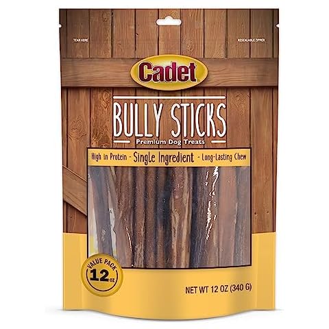 Cadet Bully Sticks Dog Treats - High Protein and Long Lasting Cover