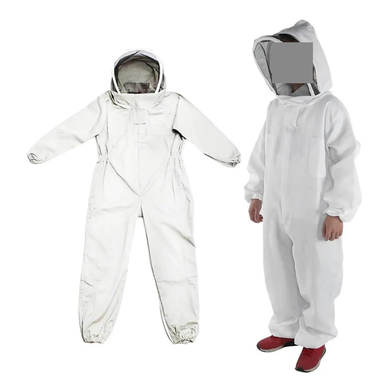 Kombinezon Pszczelarski, Kombinezon pszczelarski na całe ciało Profesjonalna odzież pszczelarska Ochrona Garnitur pszczelarski Kurtka Safty Veil Hat Dress Equipment(A L)