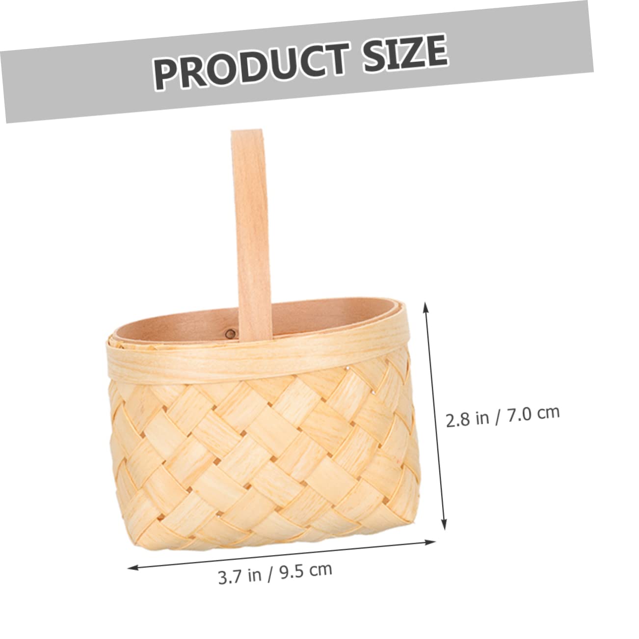 3 Mini Cestas Tejidas de Madera de Abeto con Asa, Obsequio