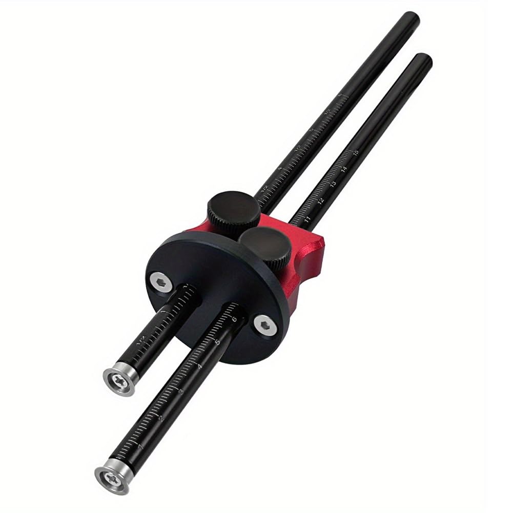 Littimoon Double Head Wheel Marking Gauge Parallel Line Drawing Tool Woodworking Marking Scriber Ruler W/Graduated Inch&mm Scale