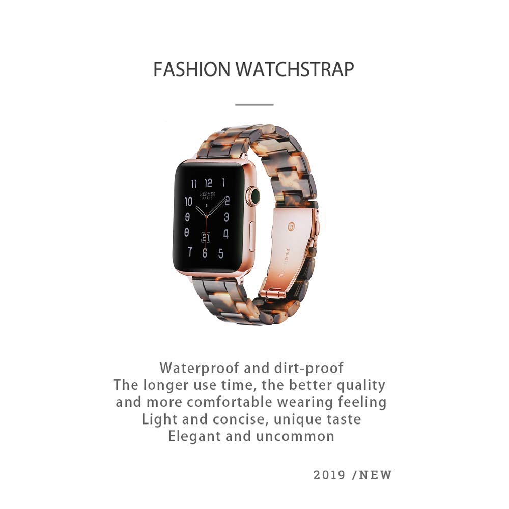 Lekki pasek do zegarka Apple Watch, modny pasek do zegarka Apple Watch serii 8, serii 7, iWacth, paski do Apple Watch dla kobiet, kompatybilne z Apple Watch serii 8, 7, SE, 6, 5, 4, 3, kamień żółwia,