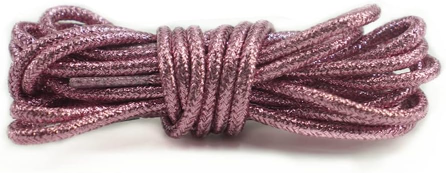 DeckerRound Metallic Glitter shoelaces Colorful Fashion 2 pairs pack for Canvas Boots Sneaker Athletic