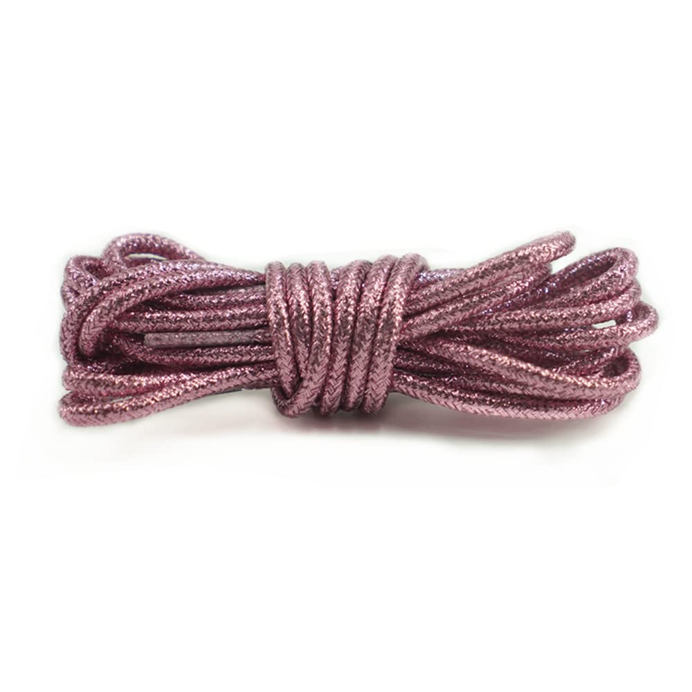 DeckerRound Metallic Glitter shoelaces Colorful Fashion 2 pairs pack for Canvas Boots Sneaker Athletic