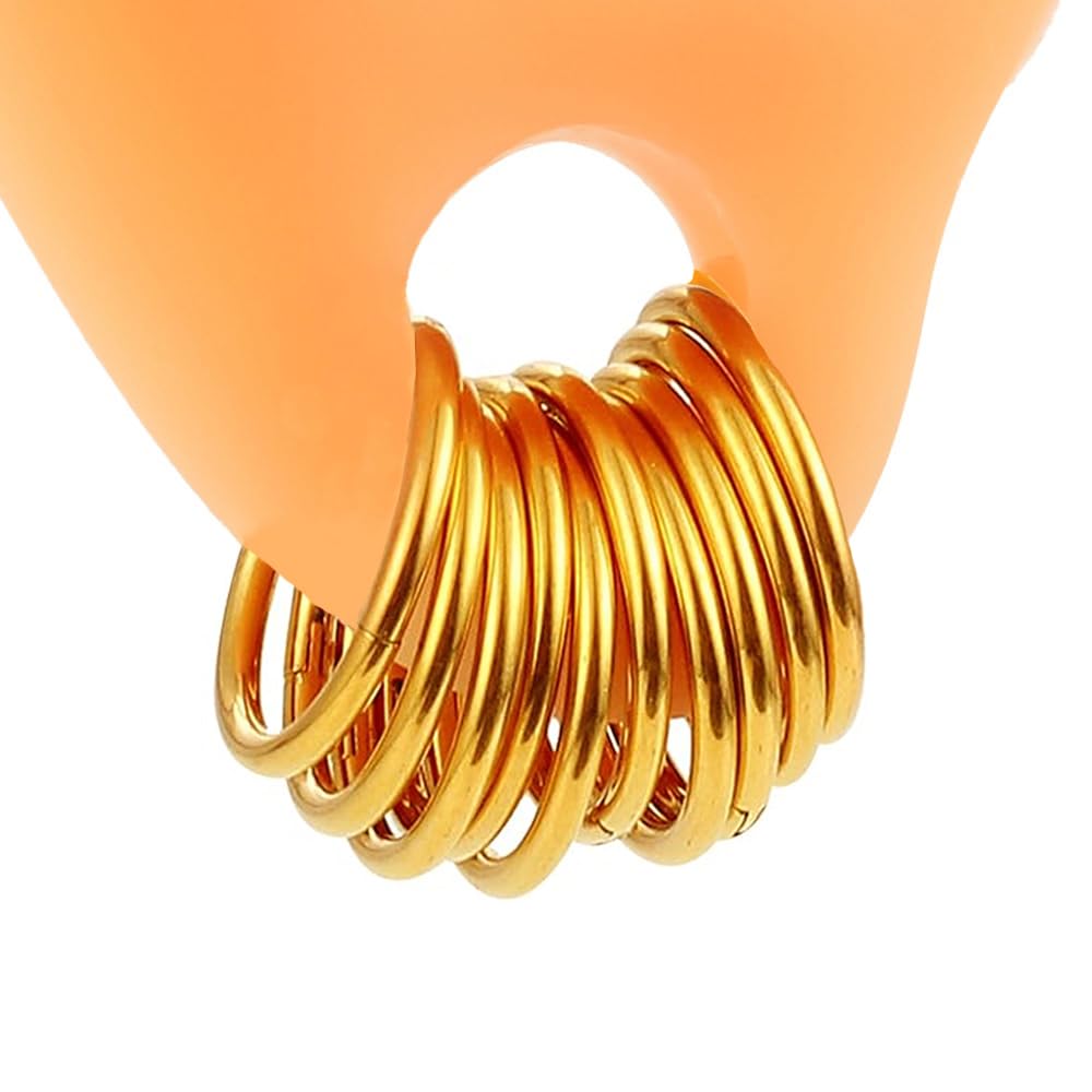 Vankula Pesos Dilataciones Oreja tapones dilata 10 PCS Pendientes túnel acero inoxidable Expansores Estiramiento Piercing 8mm 10mm