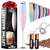 Zulay Kitchen Handheld Milk Frother with Duracell AA Batteries – Ultra Fast Electric Mixer & Foam Maker, Easy-Clean Drink Mixer for Coffee &...