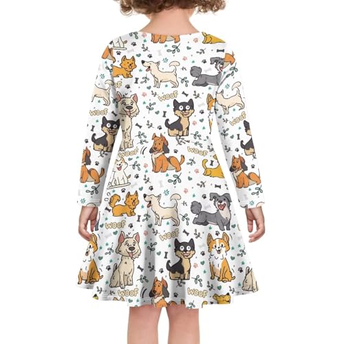 PinUp Angel Girl's Dresses Cute Graphic Long Sleeve Flowy Swing A-Line Funny Midi Casual Dress for Kids4