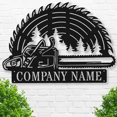 Custom Chainsaw Metal Sign - Personalized Woodworker Name