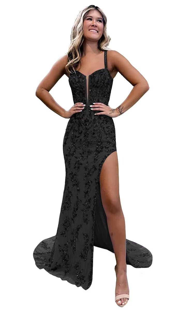 Abiti da ballo lunghi con paillettes con scollo a cuore 2026 corsetto a sirena abiti da sera formali con applique in pizzo