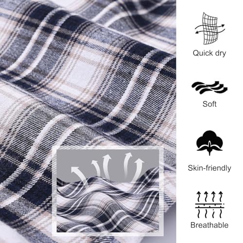 yuyangdpb Men's 3-Pack Pajama Pants Cotton Plaid Pjs Bottoms Sleep Lounge Pant Button Open Fly with Pockets3