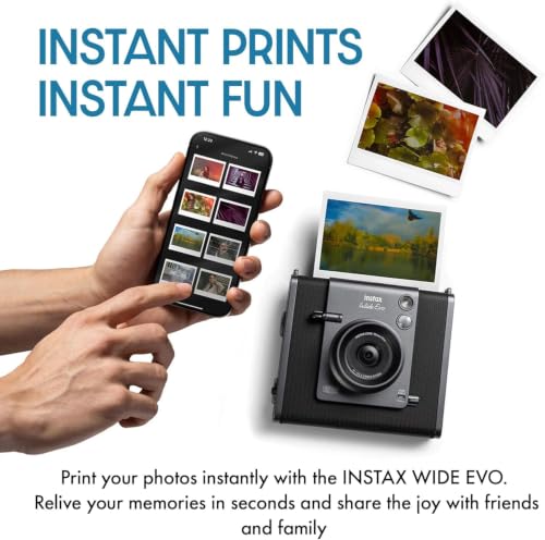 Image of Fujifilm INSTAX Wide Evo Instant Film Camera (+ Extra Film (80 Sheets) and Travel Bundle)