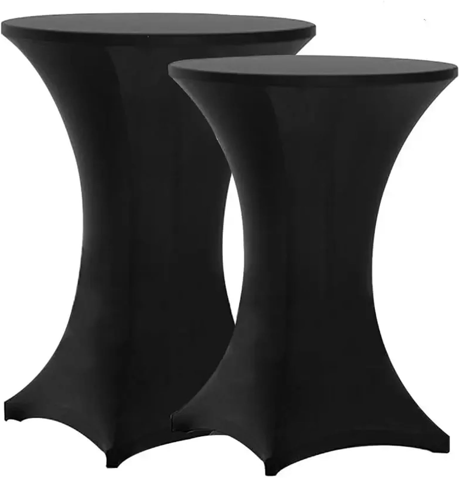 Xinglongs Spandex Cocktail Table Cover 8 Pack 80cm Round Highboy Spandex Cocktail Table Covers White Black 32x43 Inch, Fitted Stretch(Black,80cm x 110cm H)