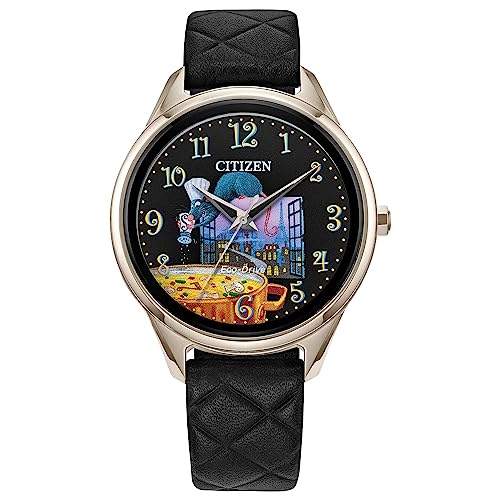 Citizen Womens Eco-Drive Pixar Ratatouille Rose Gold Stainless Steel Analog Watch With Black Quilted Leather Strap (Model: Fe7103-04W), Rose Gold, Modern (B0C8LCPJL6) Amazon Price History, Amazon Price Tracker