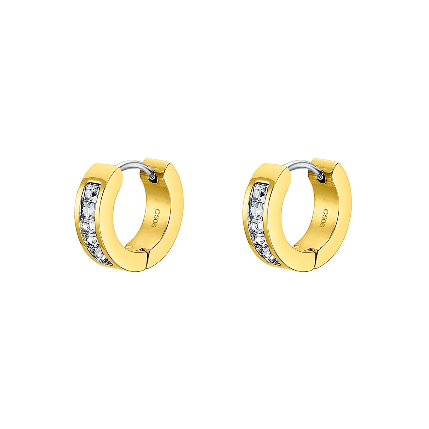 LOTUS STYLE Pendientes LS2437-4/2 Men's Earrings Acero inoxidable 316l Circonitas engastadas Hombre