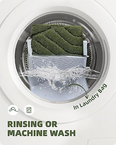 Upgraded Green Bathroom Rugs - Refresh Your Bathroom With Color G Absorbent Microfiber Bath Mat - Non Slip, Soft, Washable, Quick Dry, 16”X24” Small Bath Rug Bathroom Carpet For Shower #TOP6