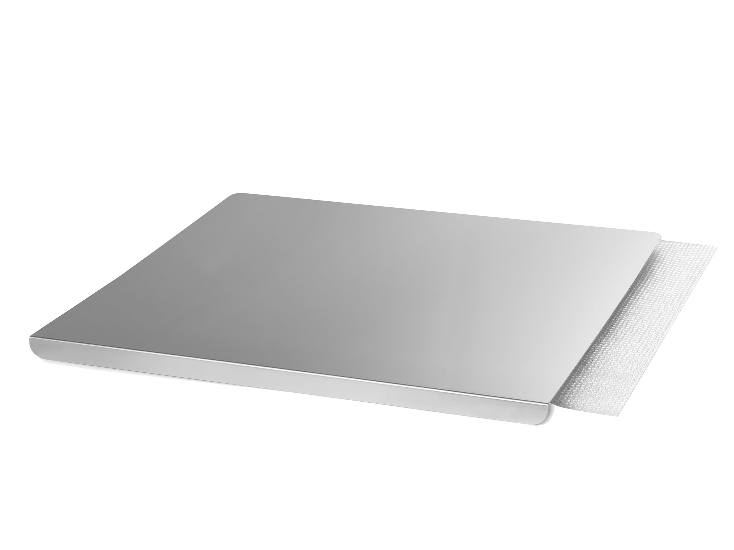 Professionelles Schneidebrett aus Edelstahl, 50 x 40 cm, Mehrzweck-Schneidebrett mit Rand, rutschfest, ideal zum Kneten von Pizza, Brot und frischen Nudeln, Dicke 1 mm, hygienisch und langlebig (50 x