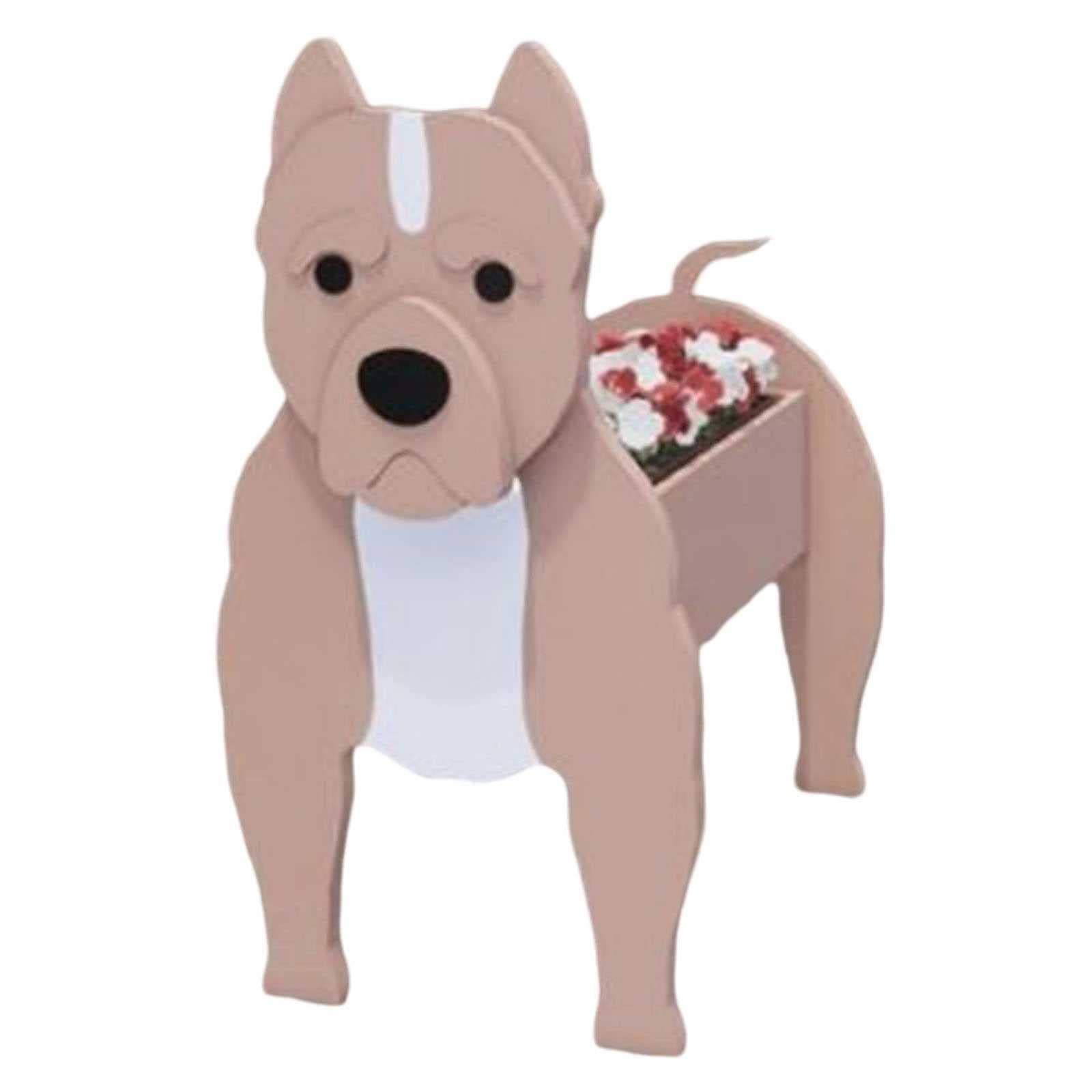 QUTBAG Dog Planter Plant Pots,Cute PVC Herb Garden bulldog Flower Planter, springer spaniel Planters for Garden Decoration,Office Home Decor Gift (Color : Bulldog, Size : 24 * 18cm)