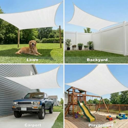 SHADEWIZ Right Triangle 12' x 12' x 17' White Sun Shade Sail Canopy Awning for Patio Backyard Lawn Garden Outdoor Activities Grade UV Block Mesh Netting, We Can Make Custom Sizes by SHADEWIZ - Image 7