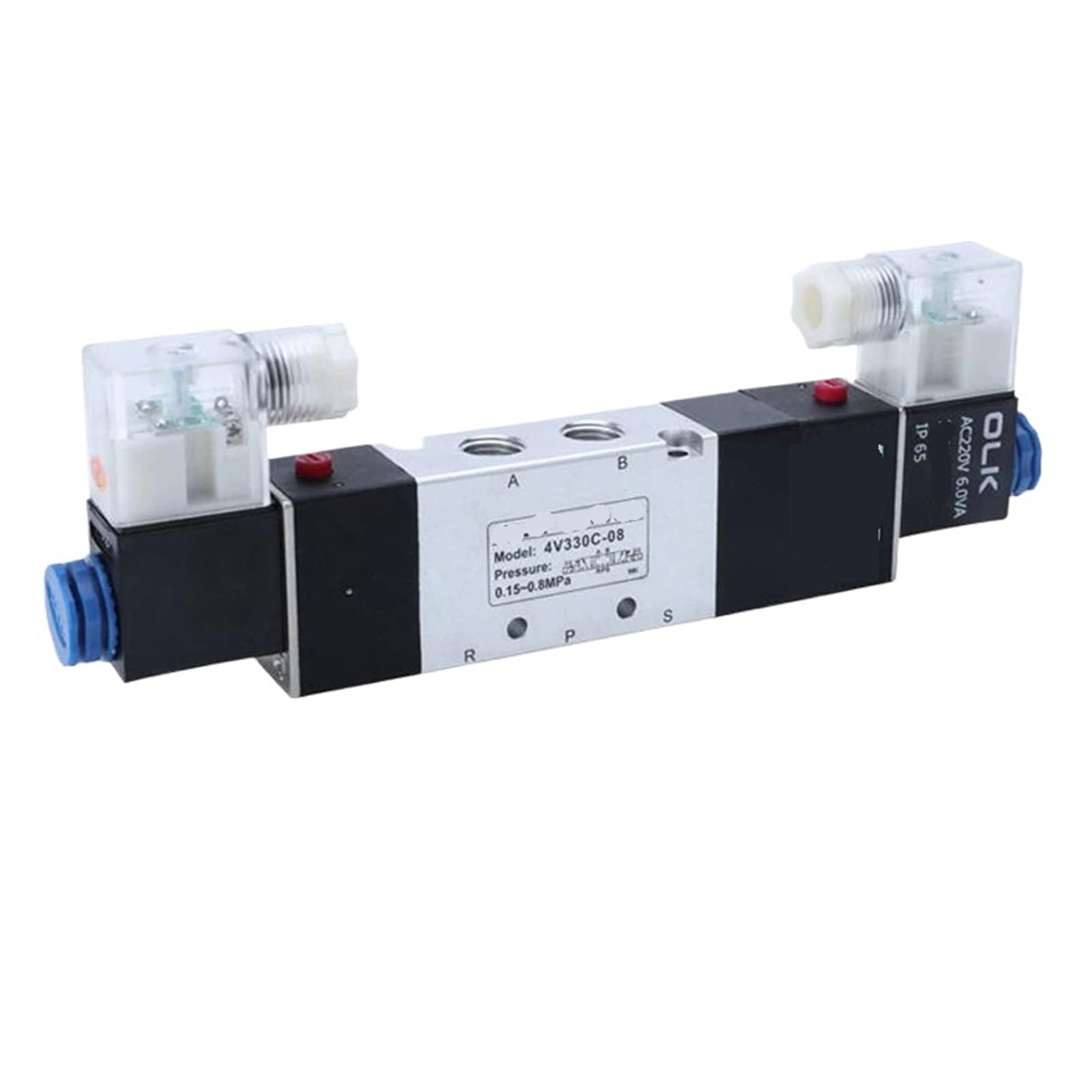 Électrovanne pneumatique 5 voies 3 positions haute fiabilité 4V230C-08 double tête