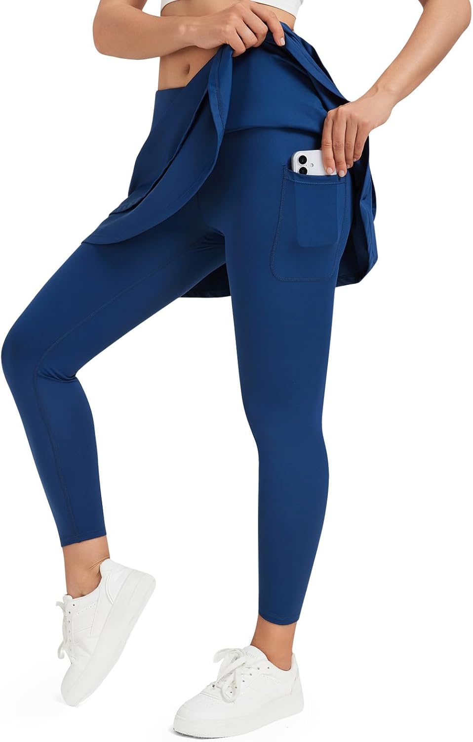 beroy Skirted Leggings for Women Active Tennis Ruffle Pleated Skort Athletic Golf Pickleball Skirt Pockets - Image 2