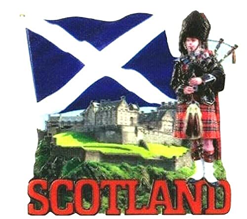 Elgate Scottish Saltire Flag Fridge Magnet Scotland Highland Piper Edinburgh Castle