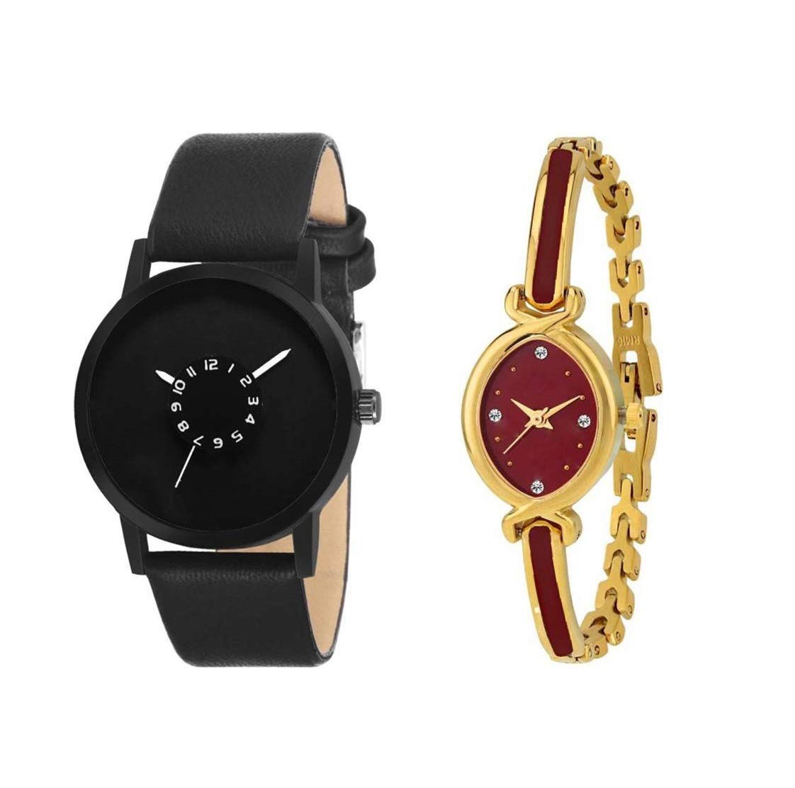 RPS FASHION WITH DEVICE OF R Fancy Couple Watches Black & Brown Set of 2 (B07M7WRKB4) Amazon Price History, Amazon Price Tracker