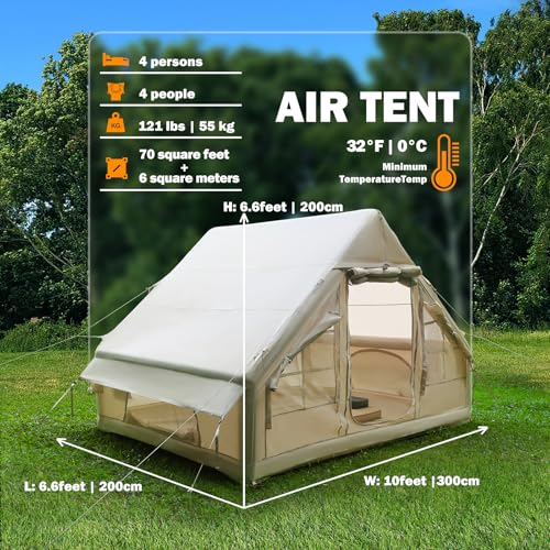 Carpa Inflable para Camping 4 Estaciones Beige miniatura 3