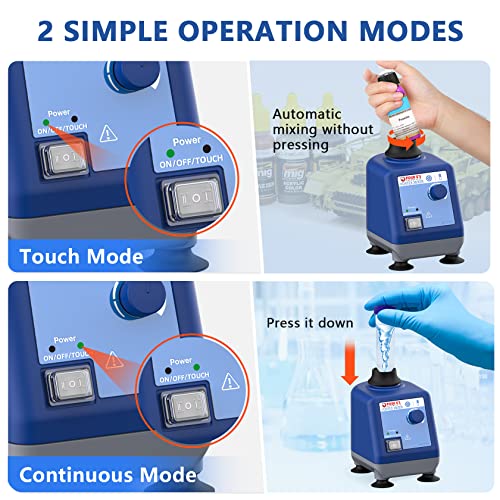 Four E's Scientific Laboratory Vortex Mixer Various Speed 0-3000Rpm, Touch & Continuous Function - Vortex Shaker Mixer Test Tubes Acrylic Paints Tattoo Ink #TOP2