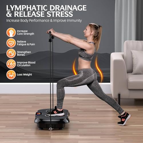 Image of WellMore Crazy Fit Vibration Plate for Home Weight Loss Exercise Machine with Different Programs Full Body Exercise Oscillation Fitness Workout 1 Year Warranty (Black)