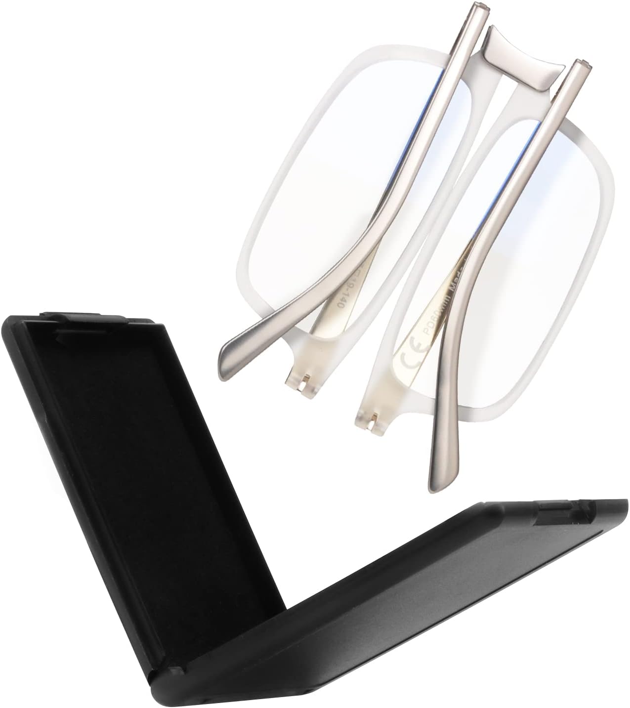 Evolved Folding Reading Glasses For Women Men Blue Light Blocking Anti UV Eyestrain Foldable Portable Compact Readers with Flat Hard Case Pocket Computer glasses 1.5 CLEAR Evolved Folding Reading Glasses For Women Men Blue Light Blocking Anti UV Eyestrain Foldable Portable Compact Readers with Flat Hard Case Pocket Computer glasses 1.5 CLEAR