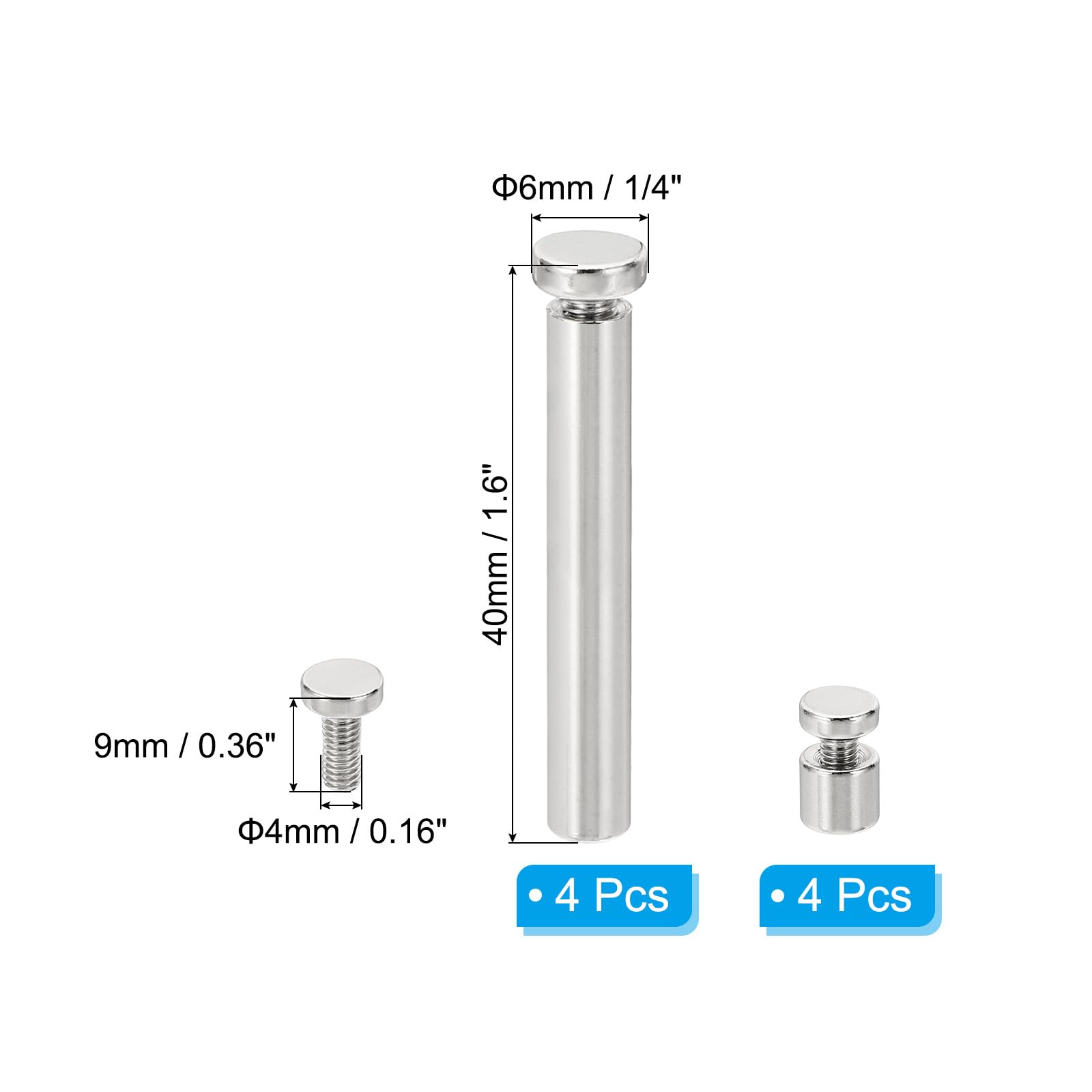 PATIKIL 1/4 x 1.6 inch Sign Standoff Screws - Image 2