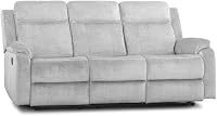 SWEET SOFA®- Sofá Relax 3 plazas REIMON, sofá reclinable en 2 Extremos, 1 Fijo Central, Apertura por Palanca. (Gris)