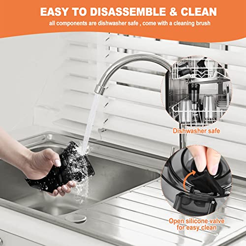 Lyntorin Cold Press Juicer Machine, Compact Slow Masticating Juicer With 3.1" Wide Feed Chute, Slow Juicer Extractor For Fruit And Vegetable, Easy Clean Slow Juicer Cold Press For Home Use With Brush & Cups #TOP7