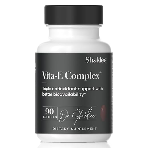 Shaklee - Vitamin E - Supports Heart, Brain, and Prostate Health -Neutralizing Damage Caused by Free Radicals Vita-E® 400 IU Tablets with Selenium and Grape Seed Extract - 90 Softgels