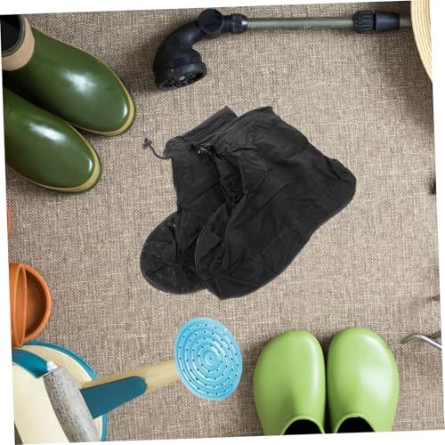 Cubiertas para zapatos impermeables GARVALON talla XXL, cubrebotas reutilizables antideslizantes para adultos, diseño con cremallera, color negro miniatura 3