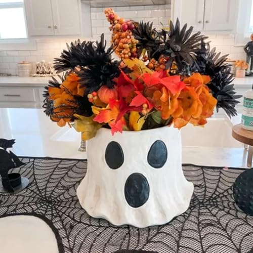 Ghost Bucket Decor 2025 New Ghost Bucket Vase Spooky Ghost Planter Large Scary Ghost Candy Bowl Ghost Bucket for Halloween Decor (Small)