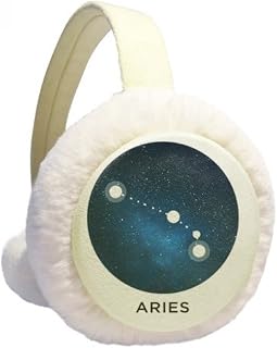 Aries Constellation Zodíaco Sign Winter Ear Warmer Cable Knit Furry Fleece Earmuff Outdoor